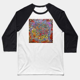 Stained Glass Mandala 40-36 by Julie Ann Stricklin Baseball T-Shirt